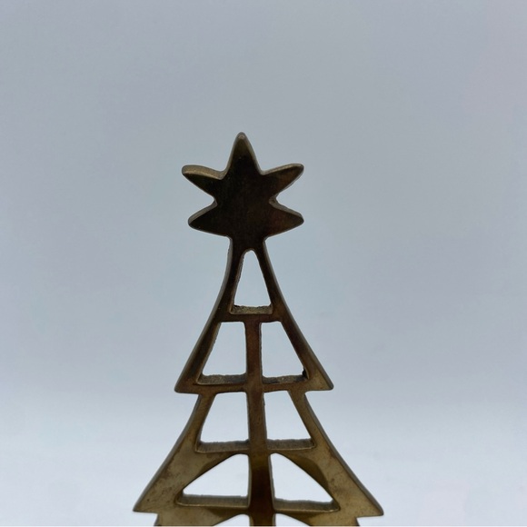VTG Gatco Solid Brass Christmas Tree Holiday Taper Candle Holder Made In India - Picture 2 of 16